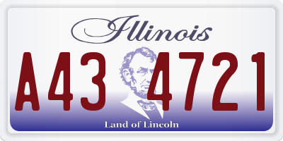 IL license plate A434721