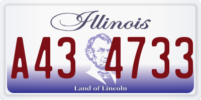 IL license plate A434733