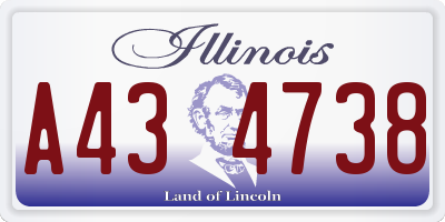IL license plate A434738