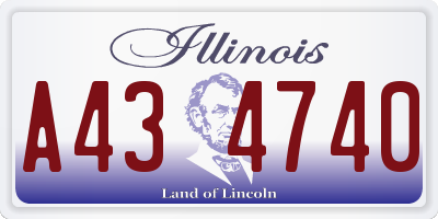 IL license plate A434740