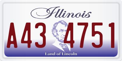 IL license plate A434751