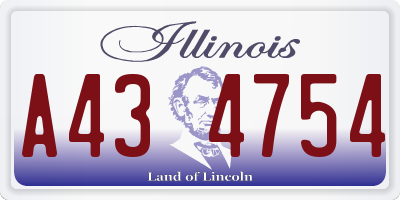 IL license plate A434754