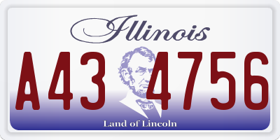 IL license plate A434756