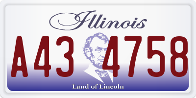 IL license plate A434758