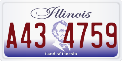IL license plate A434759
