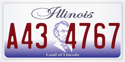IL license plate A434767
