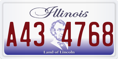 IL license plate A434768