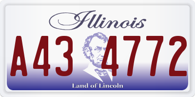 IL license plate A434772