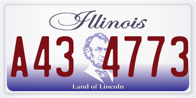IL license plate A434773