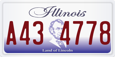 IL license plate A434778