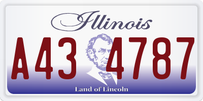 IL license plate A434787