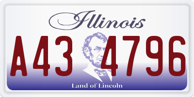 IL license plate A434796