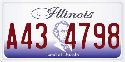 IL license plate A434798