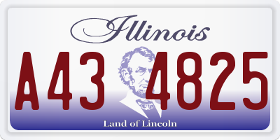 IL license plate A434825