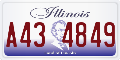 IL license plate A434849