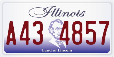 IL license plate A434857