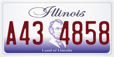 IL license plate A434858