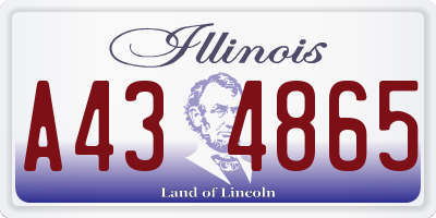IL license plate A434865