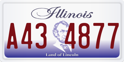 IL license plate A434877