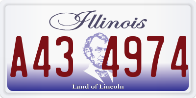 IL license plate A434974