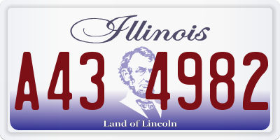 IL license plate A434982