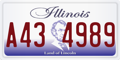 IL license plate A434989