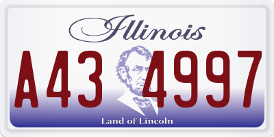 IL license plate A434997