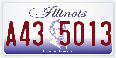 IL license plate A435013