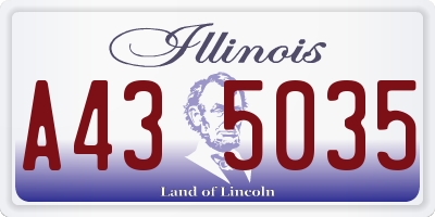 IL license plate A435035