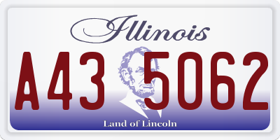 IL license plate A435062