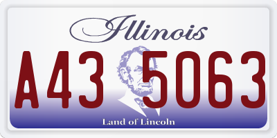 IL license plate A435063