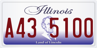 IL license plate A435100