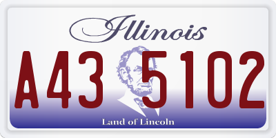 IL license plate A435102