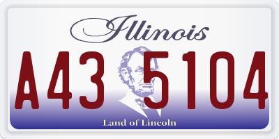 IL license plate A435104