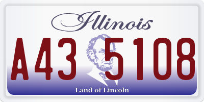 IL license plate A435108