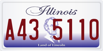 IL license plate A435110