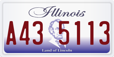 IL license plate A435113
