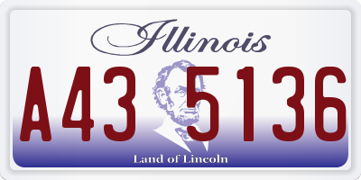 IL license plate A435136
