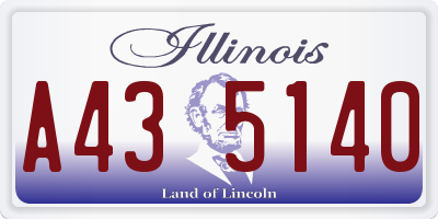 IL license plate A435140