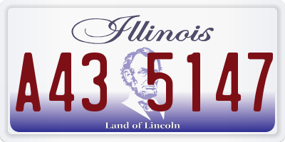 IL license plate A435147
