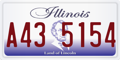 IL license plate A435154