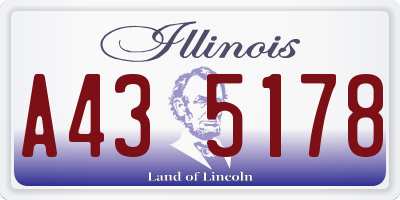 IL license plate A435178