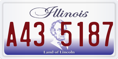 IL license plate A435187