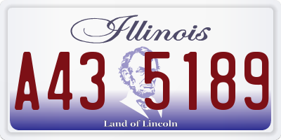IL license plate A435189