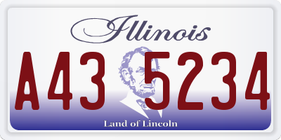 IL license plate A435234
