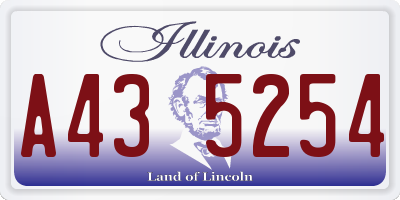 IL license plate A435254