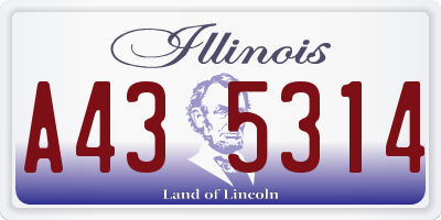 IL license plate A435314