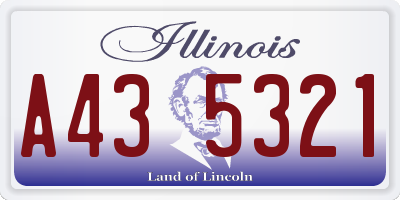 IL license plate A435321