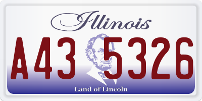 IL license plate A435326