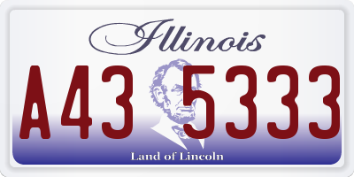 IL license plate A435333
